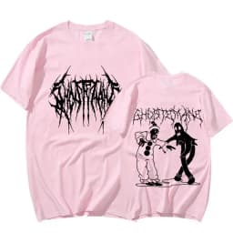 Men Women Print T-shirt Fashion Hip Hop Metal Gothic Rock T Shirt Loose Streetwear Summer Loose Sport T Shirt Y2K Short Sleeve