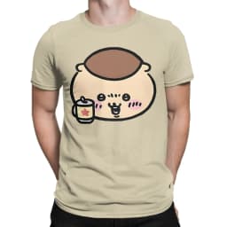 Chiikawas kurimanju T Shirt for Men Pure Cotton Awesome T-Shirt Crew Neck Tees Short Sleeve Clothing Plus Size