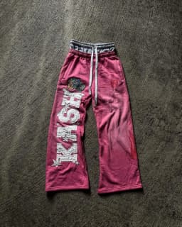 Y2K Streetwear Wide Leg Long Pants Retro Star Letter Graphic Badge Print Sweatpants Elastic Waist Drawstring Trousers Unisex