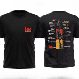 Unisex Tactical Rifle Blueprint Print T-Shirt Black Cotton Short Sleeve No Compromise Military Firearm Enthusiast Streetwear Tee