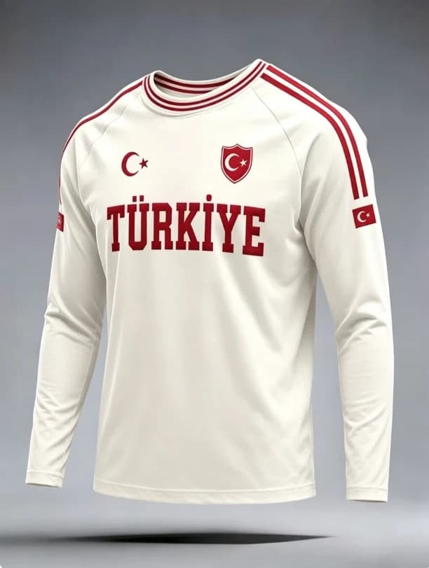 Türkiye round neck long sleeved T-shirt 3D printed fashionable versatile breathable quick drying daily long sleeved shirt