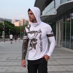 2026 Summer New Style Men's Long-Sleeved T-Shirt with 3D Fishing Pattern Print Casual Fashionable Sporty Comfortable Breathable