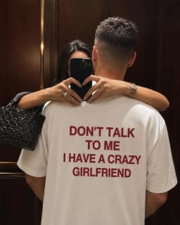 Men’s Summer Cotton Casual T-shirt Don’t Talk To Me I Have A Crazy Girlfriend Shirt, Funny Relationship Couple Gift Tee