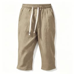 Summer Men Linen Capri Pants Drawstring Waist Loose Solid Color Casual Trousers For Daily Beach Vacation Outdoor Travel Wear