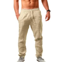Autumn Winter New 9 Colors Men's Solid Color Cotton Linen Pants Autumn Streetwear Fashion Casual Solid Color Loose Trousers