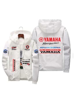 Men's Thin Windbreaker Jacket with YAMAHA Logo, Suitable for Sports, Leisure, Outdoor and Fishing, Windproof, UV Protection, Cas