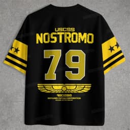 2026 Alien USCSS Nostromo 79 Jersey T-shirt, Weyland-Yutani Corp Print Mesh Tee, Retro Sci-Fi Horror Streetwear Casual Top