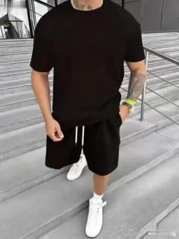 Hot Sale 2026 Men's T-Shirts Sets O-Neck Short Sleeve+Sports Shorts Quick Dry Casual Street Fashion Home Outdoor Running 2 Piece