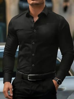 Spring and Summer Collection: White Long-Sleeved Business Formal Shirt (Suitable for Brides and Matrons of Honor) Men's Long-