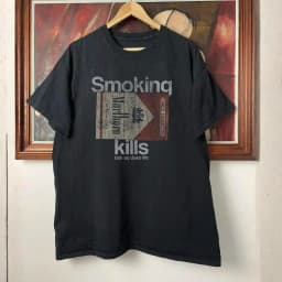 Smoke Vintage Graphic Tee 100% Cotton Round Neck Casual Regular Fit Unisex T-shirt Summer Top