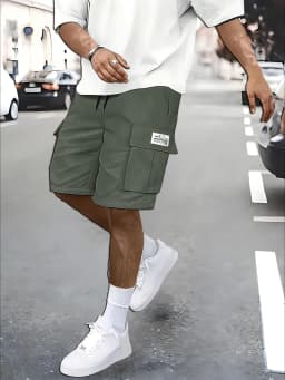 Men's Work Shorts; Summer Comfort; Multi-Pocket; Outdoor Leisure Sport Beach Pants; Elastic Waistband