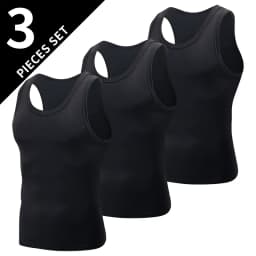1/3 Piece Men's Four Seasons Black And White Classic Color Basic Vest Plus Size Youth Sports And Leisure Running Joker Bottoming