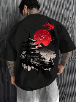Men Summer Short-sleeved Casual T-shirt with Comfortable Breathable Soft Fabric Featuring A Street Style Retro Minimalist Design