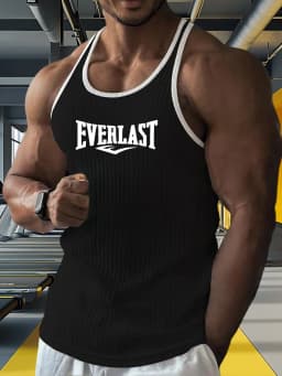 New Summer Men's Vest Striped Men's Sports Vest Underwear Bodybuilding Clothes Gym Vest Men's Fitness Sleeveless Shirt