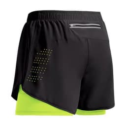 Men's Double Layer Shorts Summer Quick-drying Shorts Casual Fashion Male Clothing Beach Bottoms 2 in 1 Black Gyms Short Pant Men