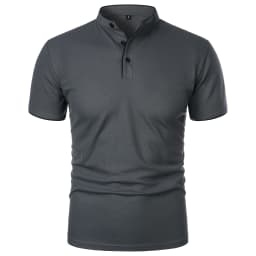 Men's short-sleeved stand-up collar top casual fashion daily solid color short-sleeved stand-up collar T-shirt casual top
