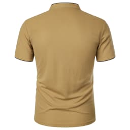Men's short-sleeved stand-up collar top casual fashion daily solid color short-sleeved stand-up collar T-shirt casual top