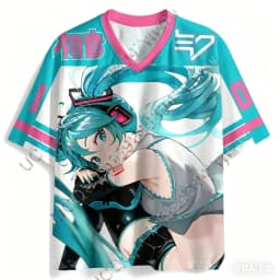2026 Hatsune Miku Cartoon Girl Graphic Jersey Short Sleeved Fan Gift Tee Cosplay Clothing Summer Men'S And Women'S T-Shirt