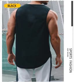 2025 new muscle fitness quick drying vest for running training, breathable and sweat wicking sleeveless men's T-shirt