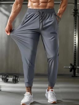 Pants Thin Quick-Dry Flat Men's Summer Nylon Ice Silk Long Feet Stretch Breathable Large Size Casual Baggy Clothes Large Size