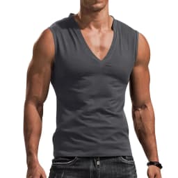 Men's vest V-neck vest solid color casual breathable slim sleeveless T-shirt men's wholesale