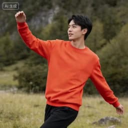 Korean Fashion Men's Round Neck Sweatshirts Autumn Long Sleeves Vacation Pullovers Tops Casual Popular Man Solid Sweat Shirts