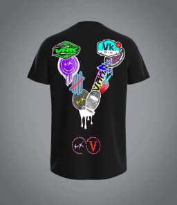 Sticker Design High Street Graffiti Splicing Style Trendy Brand T-Shirt Cotton Graphic Tee Men Women Summer Streetwear