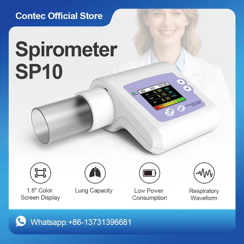 CONTEC SP10 Handheld Spirometer Lung Volume device Spirometer Breathing Function Diagnostic Vitalograph Spirometry Volumetric