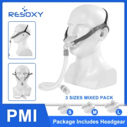 Nasal Pillow Mask CPAP Nasal Mask Anti Snoring Sleep Apnea with Headgear S M L Pads Suitable for Auto CPAP BIPAP Machine OSA CSA