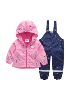 HONEYKING Baby Raincoat Suit Children's Clothing Set Waterproof Overalls Girls Jumpsuit Jacket And Pants Combo for Kids