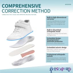 Princepard Kid Sneakers Orthopedic Boys Girls' Shoes High Back Ankle Support Children School Sporty White Casual Shoes