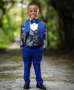 Jacquard Boys Suit 3 Piece Set Wedding Kids Blazer Custom Boys Tuxedo 2-16T Classic Outfit Slim Fit Clothes