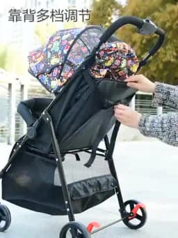 High-quality Two-way Baby Stroller Light Folding Can Sit and Lie Portable One-button Trolley Stroller Baby Car