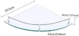 Glass Corner Shelf,23.5 x 23.5 cm,Wall Shelf for Bathroom, Shower Shelf, Bathroom,Glass Bathroom Shelf with 4mm ESG Safety Glass