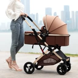 3-in-1 Twin Baby Stroller with Car Seat,portable Foldable Baby Stroller High View Newborn Baby Stroller Can Sit and Lie