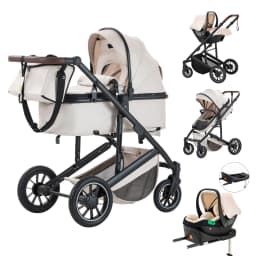 3 in 1 Baby Stroller High Landscape Foldable Pushchair Reclining Seat for Newborn to Toddler Travel System Bassinet Car Seat