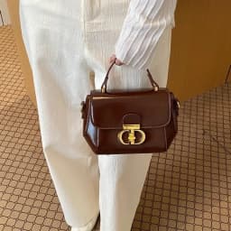Trendy Design Letter Logo Diaper Bag Luxury Tote Messenger Purse For Women Solid Color Commuter Bag Elegant Leather Classic