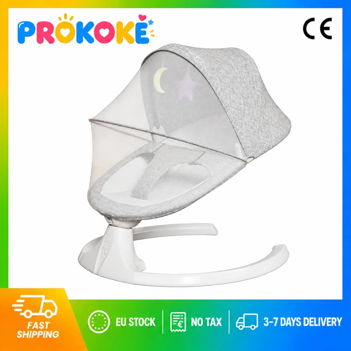 Newborn Baby Sleep Rocker Electric Swing Chair 0-12 Months Infant Soothing Cradle with Womb Like Comfort Canopy Bluetooth Lullaby Music Remote Control 5 Swing Modes Gentle Motion Baby Sleeping Pod for Calm Rest and Better Sleep