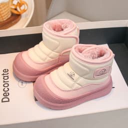 Mumoresip Toddler Snow Boots Non Slip Thick Sole Kids Warm Fleece Ankle Winter Shoes 2026 New Boys Girls Outdoor Casual Footwear