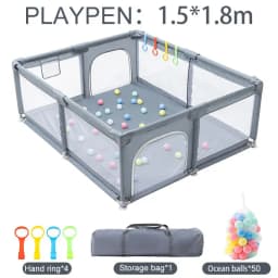All-in-One Large Baby Play Yard Soft Shock Absorbing Padding Integrated Ball Pit Safety Playpen Indoor Outdoor Multi-Scene Toddler Activity Center For 0-5 Years Old Baby Home Garden Daily Use