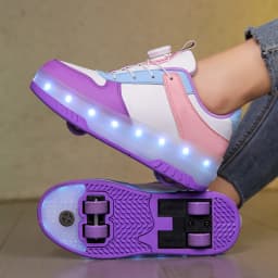 Kid Led Glowing Sneakers USB Charging Luminous Shoes Outdoor Sport Roller Skates Children Four Wheels Boys Girls Casual Shoes
