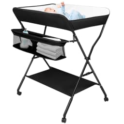 Foldable baby changing Table with Storage basket height 4 levels load 11kg 12 months blue/black/gray