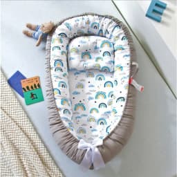 Baby Lounger for Newborn Soft Cotton Newborn Lounger Pillow Cover for 0-24 Months Portable Nest Sleeper Cover for Infant
