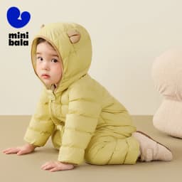 Mini Bala Kids Down Romper Winter Windproof Waterproof Cute Warm Jumpsuit