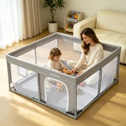 PANGDUBE 5-Sizes Option Baby Playpen Children Playground with Foam Protector Baby Safety Fence Kids Ball Pit Playpen for Babies