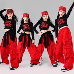 Girls Hip Hop Crop Top Colorful Cargo Pants Children Costumes Kids Streetwear Jazz K-pop Street Dance Girl Group Clothes Sets