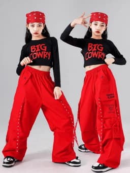 Girls Hip Hop Crop Top Colorful Cargo Pants Children Costumes Kids Streetwear Jazz K-pop Street Dance Girl Group Clothes Sets