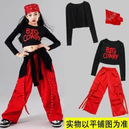 Girls Hip Hop Crop Top Colorful Cargo Pants Children Costumes Kids Streetwear Jazz K-pop Street Dance Girl Group Clothes Sets