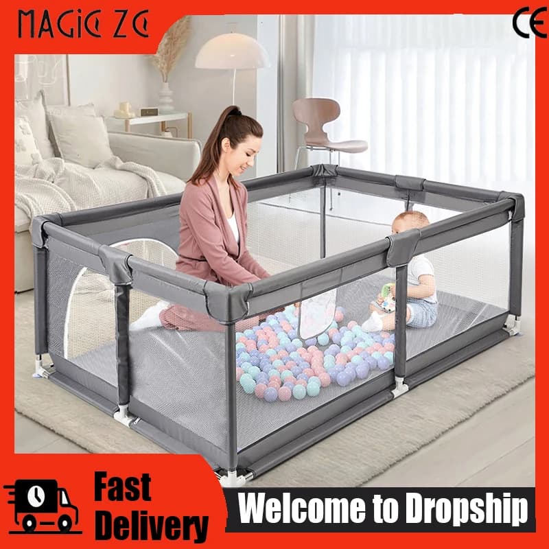 Lightweight Baby Playpen Indoor Playpen Newborn Suitable for Children Aged 0-6 Multi-Size Indoor Baby Playpen Easy to Assemble Stable Frame Independent Baby Play Area Comes with Small Balls Baby Activity Playpen Usable in Apartments Baby Playpen