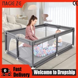 Lightweight Baby Playpen Indoor Playpen Newborn Suitable for Children Aged 0-6 Multi-Size Indoor Baby Playpen Easy to Assemble Stable Frame Independent Baby Play Area Comes with Small Balls Baby Activity Playpen Usable in Apartments Baby Playpen